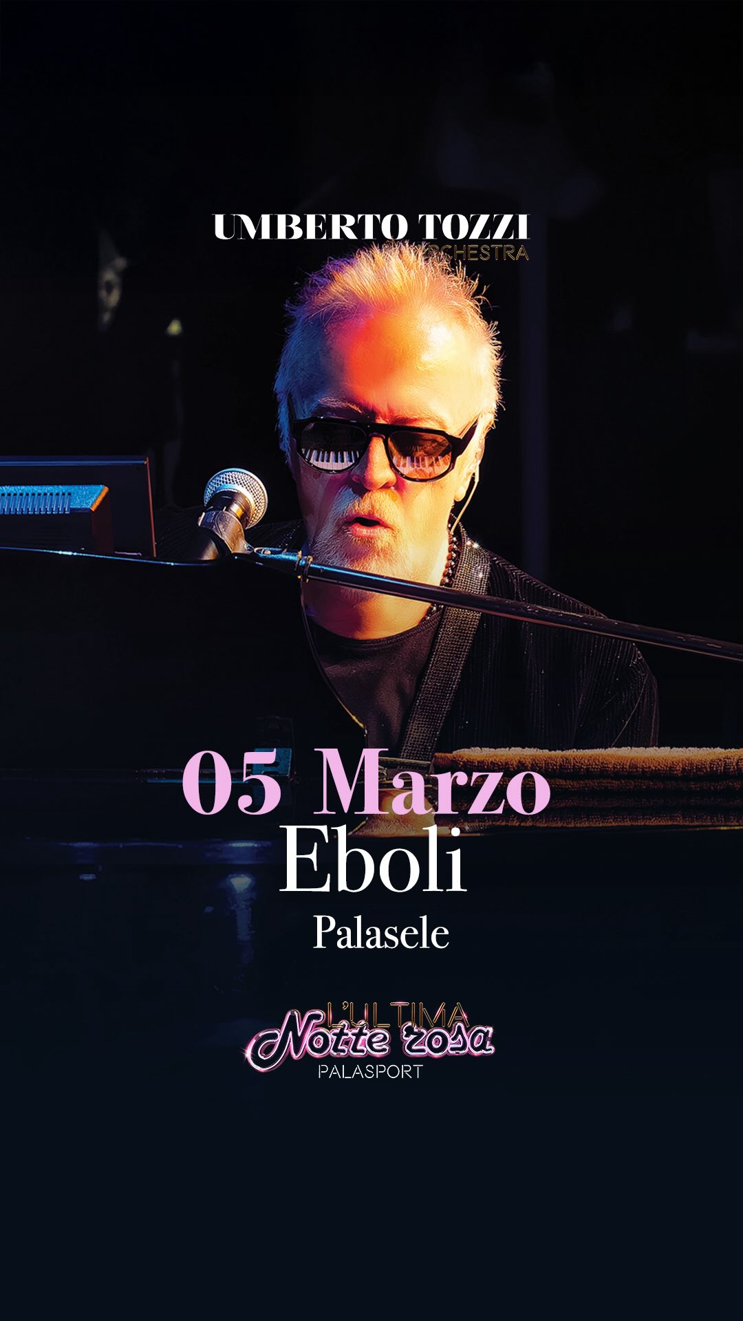 Il viaggio de L’ULTIMA NOTTE ROSA – THE FINAL SHOW comincia da qui! 😍
📍 5 marzo – EBOLI (Salerno) – Palasele
Vi aspetto!
🎟️ Biglietti disponibili al link in bio e nelle storie
#lultimanotterosa #umbertotozzi @momyrecords @concerto.official @friendsandpartners @birindelliauto @rtl1025