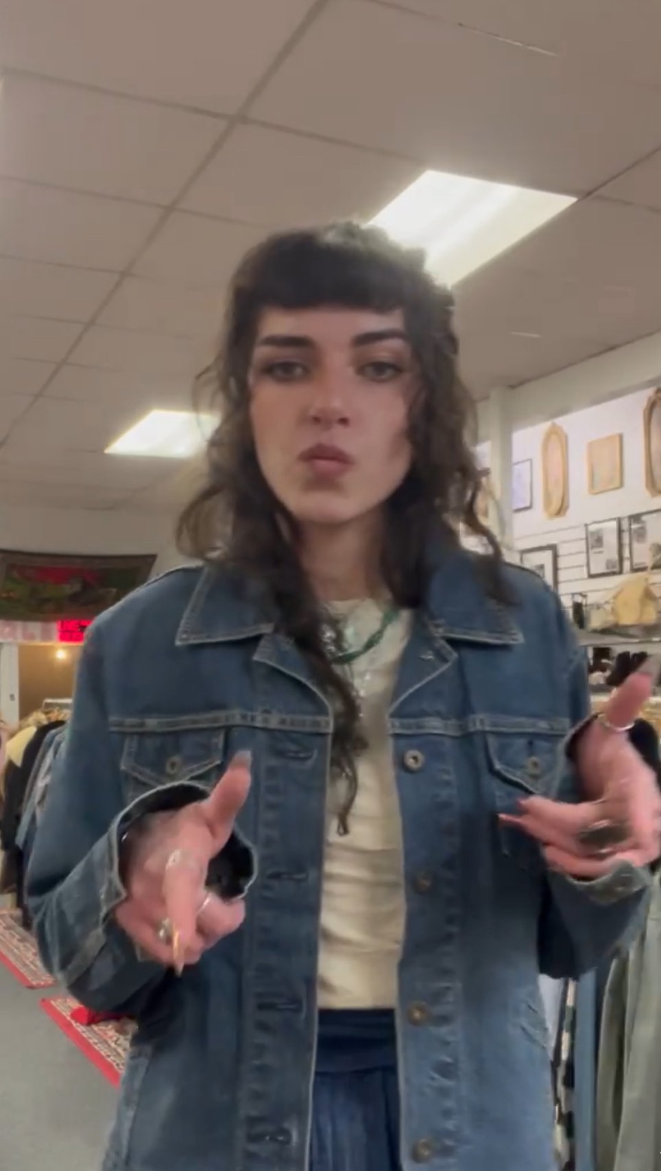 And wouldn’t you know it, every single one of these is on sale this week! 20% off coats and jackets this week, honeys! Come on in! Sale runs through Sunday. ❤️ Thank you Sara-Ann!!!
DETAILS:
levi’s denim L 28.00
free people blue fuzzy S 62.00
vintage red long coat XS 66.00 (as is)
vintage brown fur coat S 219.00
vintage bulk/gold ivy print reversible coat M/L 28.00
vintage orange and beige leather S 78.00
vintage brown suede L 77.00