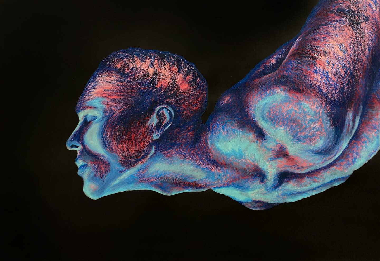 Most recent painting! Oil pastels and watercolor on paper, 70x100cm
DM when interested in buying ❤️