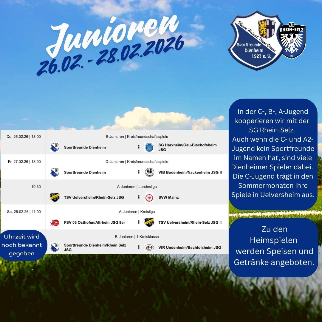 Hat da jemand Winterpause gesagt? Nicht bei uns, wir sind bereits mit einigen Testspielen ins neue Jahr gestartet und freuen uns, dass es wieder losgeht.
Also nichts wie ab auf den Sportplatz und unsere Jugendmannschaften anfeuern.
#dienheim #sportfreunde #meineheimatmeinverein #fussball #fussballliebe