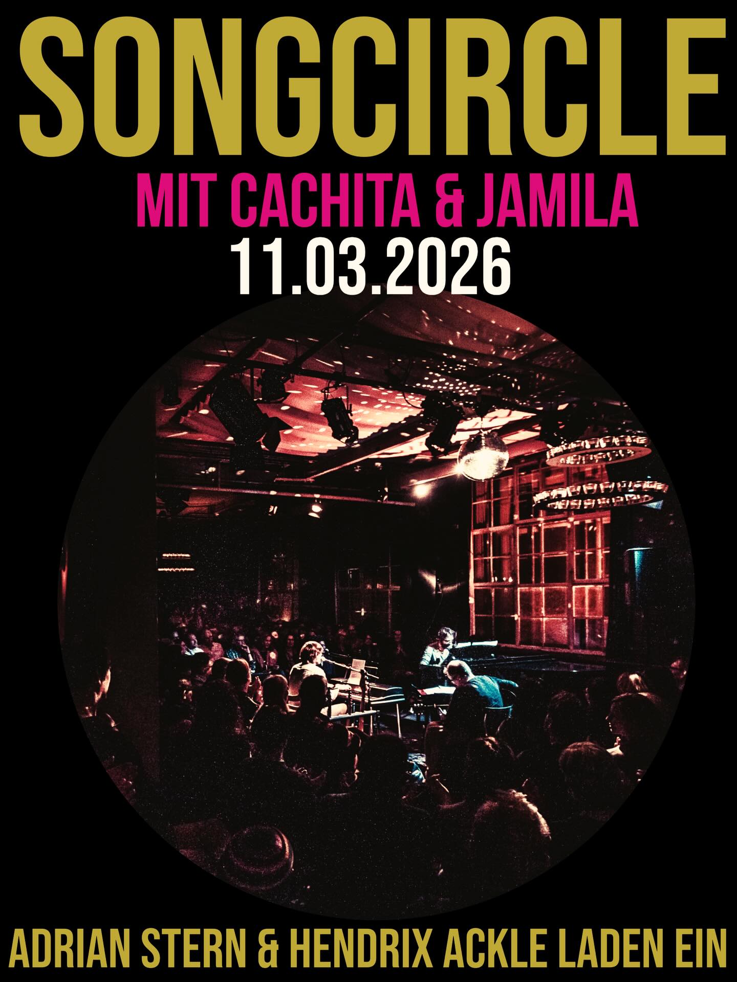 SONGCIRCLE mit Cachita & Jamila🎉💜 11.3.26
Eine besonderen Mischung aus Spontanität, Intimität und musikalischem Feingefühl. Ein einmaliges, hautnahes und unverwechselbares Konzertformat, welches schon bald sein 50. Jubiläum feiert!
Wir freuen uns sehr auf euch🤩🎶.
Es gibt noch wenige Tickets im Vorverkauf👌🏽.
www.songcircle.ch
@caachiiita @jamila.mp3 @songcirclebaden @stanzereibaden @hendrixackle
#songcircle #pur #einmalig #konzertemachenglücklich