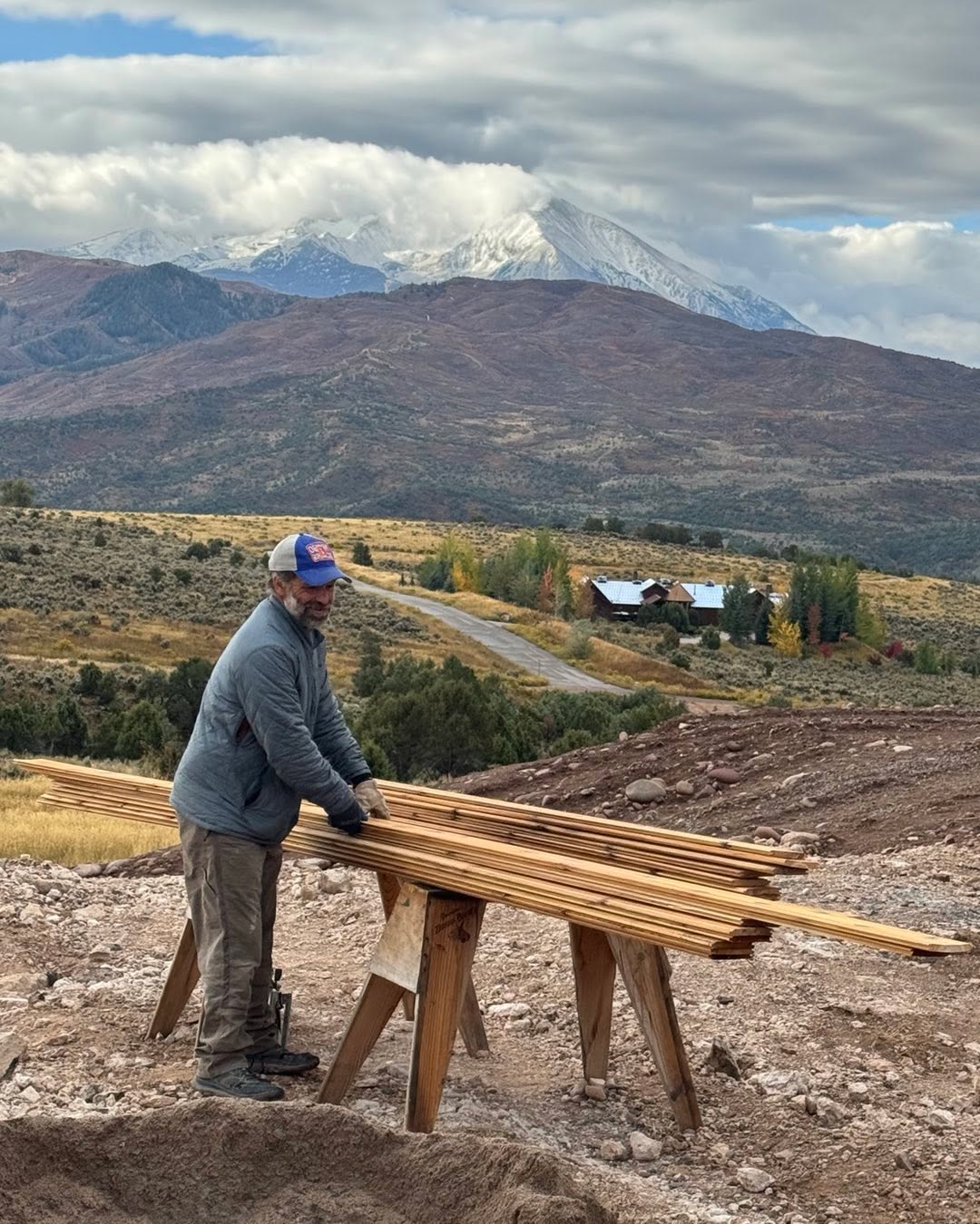 Snow-capped peaks and puffies… not ready for it. But Eric is!