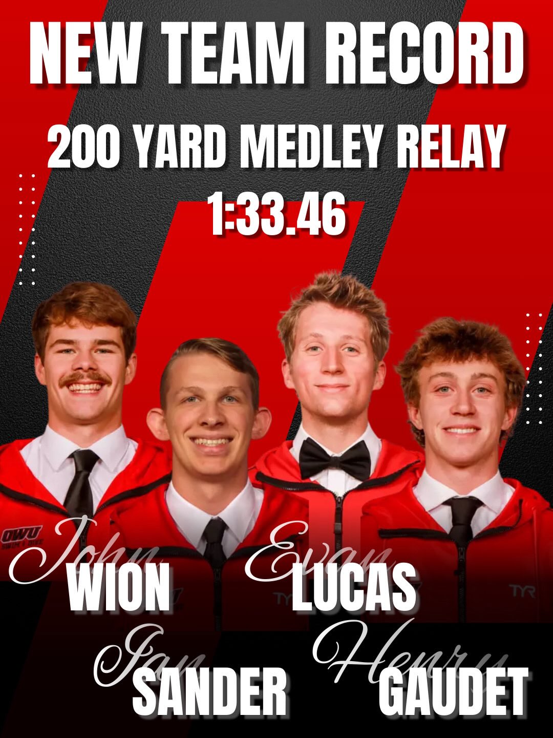 A new team record in the 200 yard medley relay — and our brother Henry Gaudet is part of it. 🏊♂️🔥
We’re proud of the way you’ve stayed locked in all season. The commitment, the mindset, the quiet work, it all showed up. Seeing you reach this milestone is big, and it’s earned. Way to show excellence.
Keep going, Henry! P!🦉