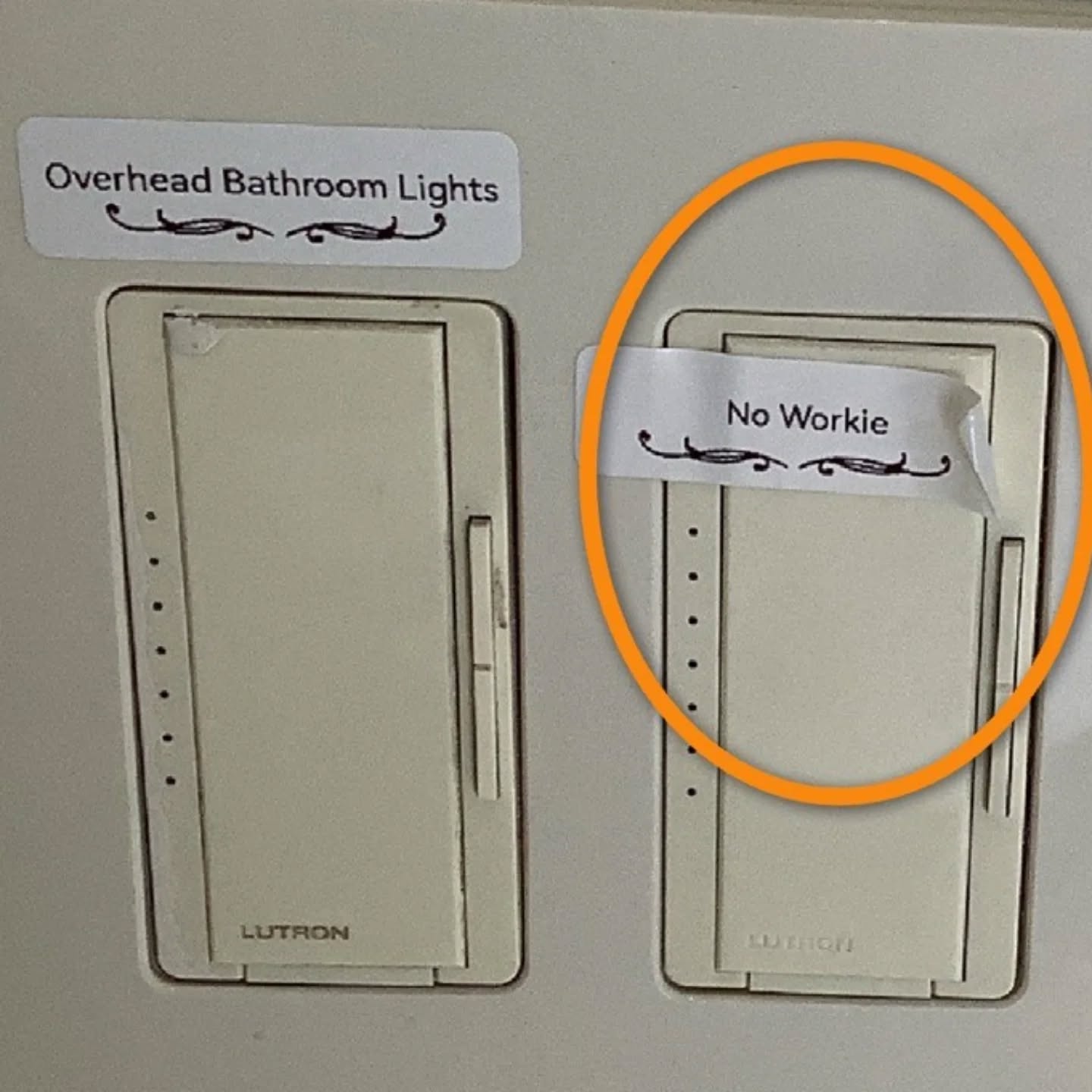 It's time for the defect of the day!!! Woot!!
I test switches as part of every inspection. Here, we had some nice labels on the switches including "No Workie"! That makes my job much easier! Write it up!
I hope you enjoyed today's defect of the day!