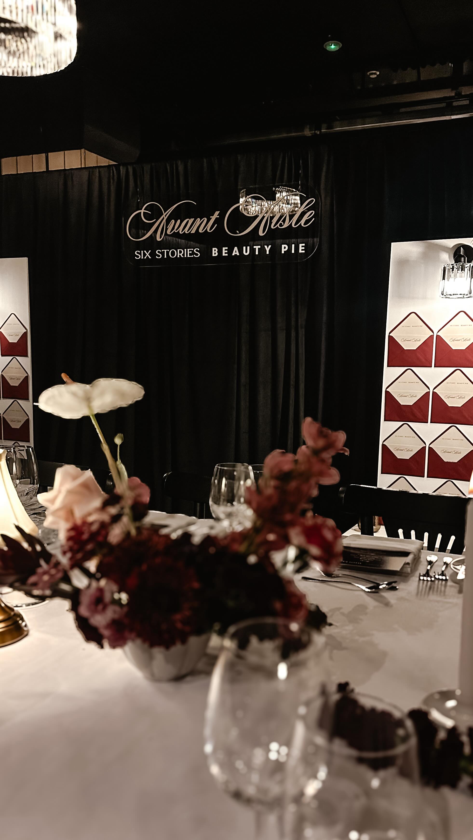 Six Stories & Beauty Pie Bridal Event ✨
We had the absolute honour of creating a statement focal piece for the beautiful teams at Six Stories and Beauty Pie, alongside the loveliest group of brides-to-be, at the stunning Hotel Gotham last week.
The evening centred around modern bride energy - love, connection. self-care throughout the bridal journey (and the launch of Six Stories newest collection 👀) - and every design detail reflected that.
Our focal installation was designed to be both impactful and intentional:
• A luxe black, draped, velvet backdrop, complimented the venues GILT room, creating the dreamiest setting for content, photography and an intimate, mood-lit dinner.
• Two bespoke signage walls featuring branded envelopes - each holding thoughtful prompts around love, marriage and self-care - doubling as interactive moments and atmospheric styling pieces under soft spotlighting.
Watching it all come together for such incredible brands and such a special group of women felt like a total pinch-me moment.
Bridal, but elevated. 🖤
@sixstories
@beautypie
@theancoatsflorist
#bridalevent #eventsignage #weddingevent #brandevent