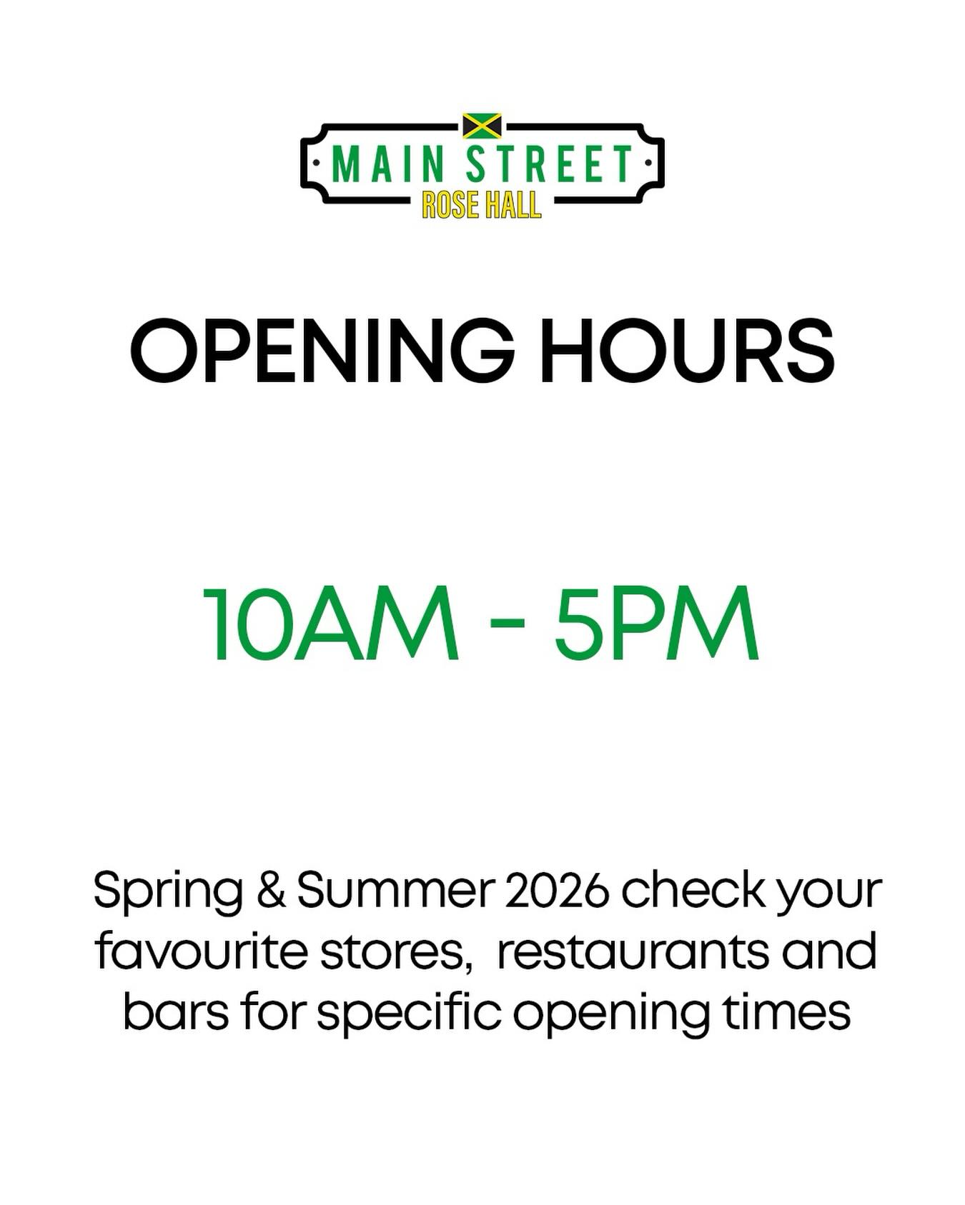 Come and visit Main Street Rose Hall and experience the BEST of Jamaica all in once place! We are OPEN from 10am to 5pm from Monday to Saturday.
Peppa’s SteakHouse is open 11am (10am on ship days) to 6pm and Devon House Cones & Cream are open from 10am to 6pm.