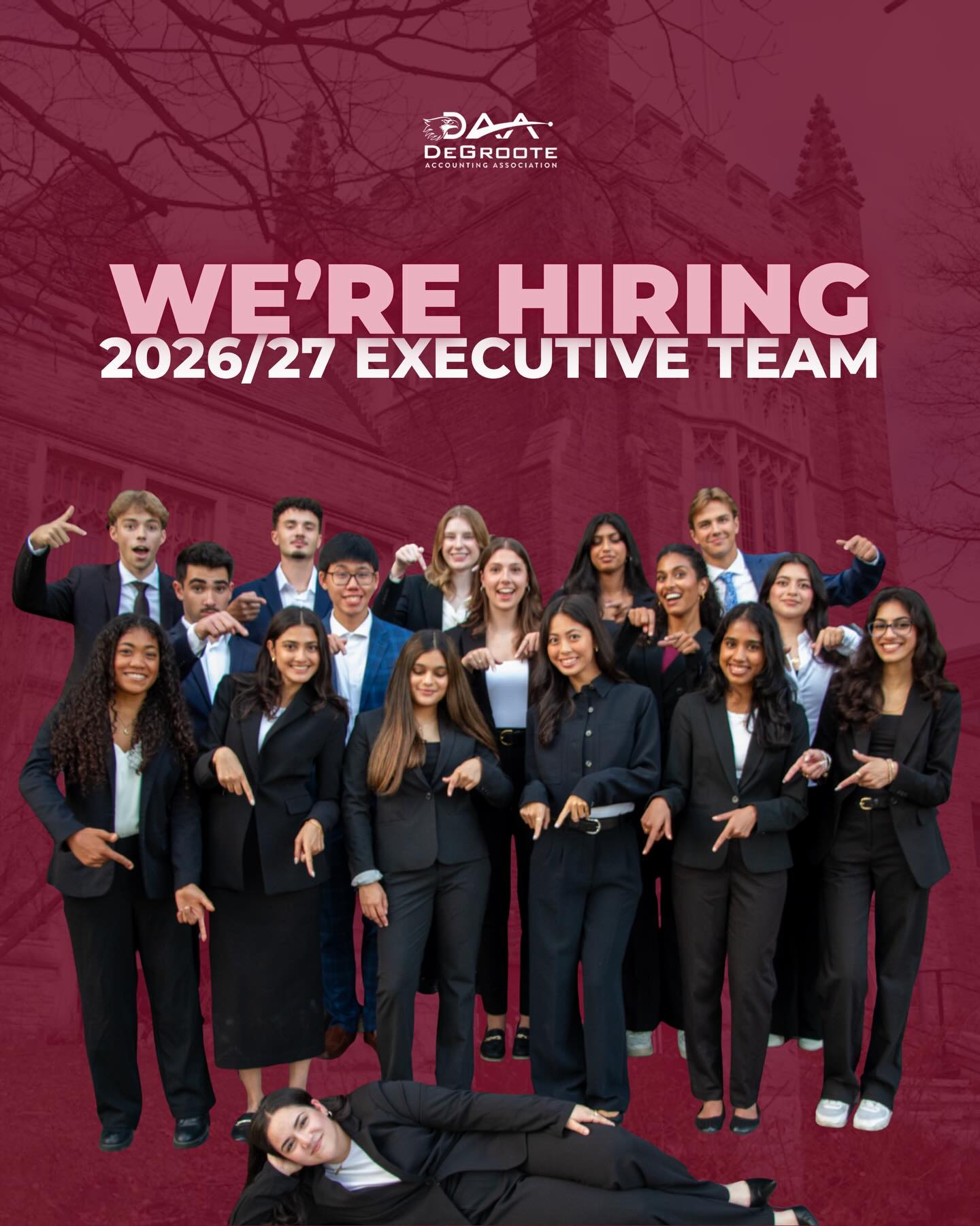 The DAA is officially hiring for the 2026/2027 team!
If you’re passionate about leadership, professional development, and making an impact within the DeGroote community, this is your opportunity to join an incredible team.
Develop your skills. Expand your network. Make your mark.
Apply now through the link in bio.