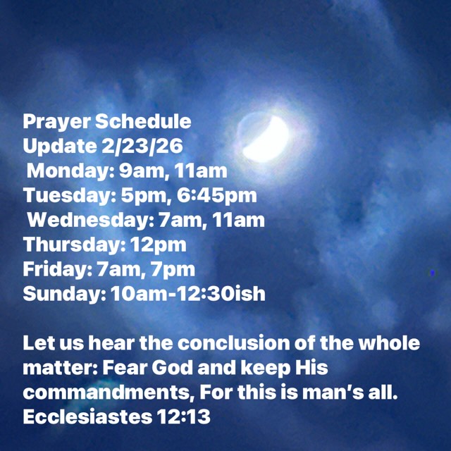 For updates and full schedule go to
www.lighthop.org
Lighthouse of Prayer
1011 N 26th St
Kalamazoo, MI 49048
Streaming link at www.lighthop.org
Not forsaking the assembling of ourselves together, as is the manner of some, but exhorting one another, and so much the more as you see the Day approaching. Hebrews 10:25
Brethren, pray for us.
1 Thessalonians 5:25