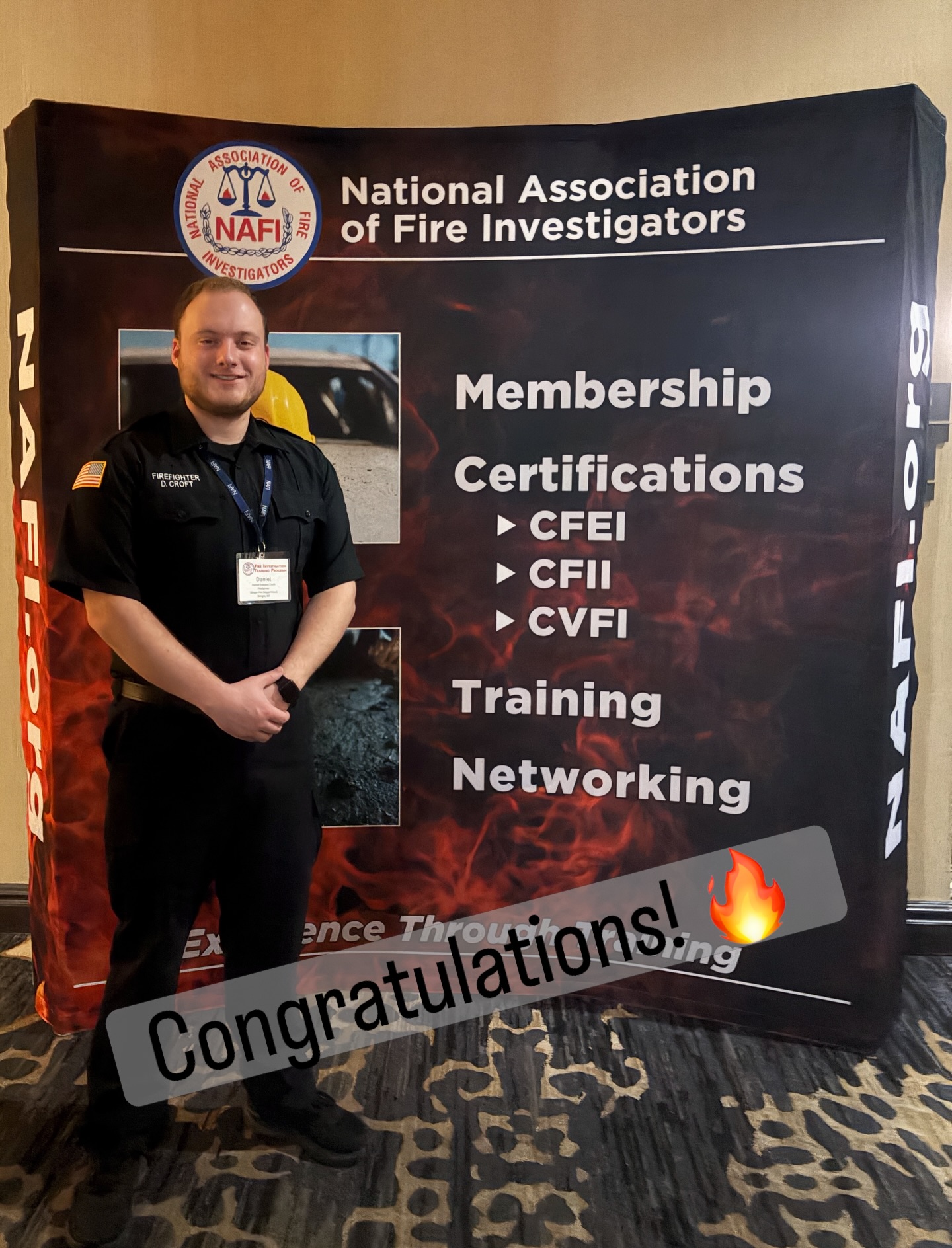 Congratulations to Firefighter Croft on earning his NAFI-CFEI and CFII certifications through the National Association of Fire Investigators following a demanding week of training and testing!
This achievement strengthens the investigative capabilities of the Slinger Fire Department and shows our commitment to community safety and risk reduction.