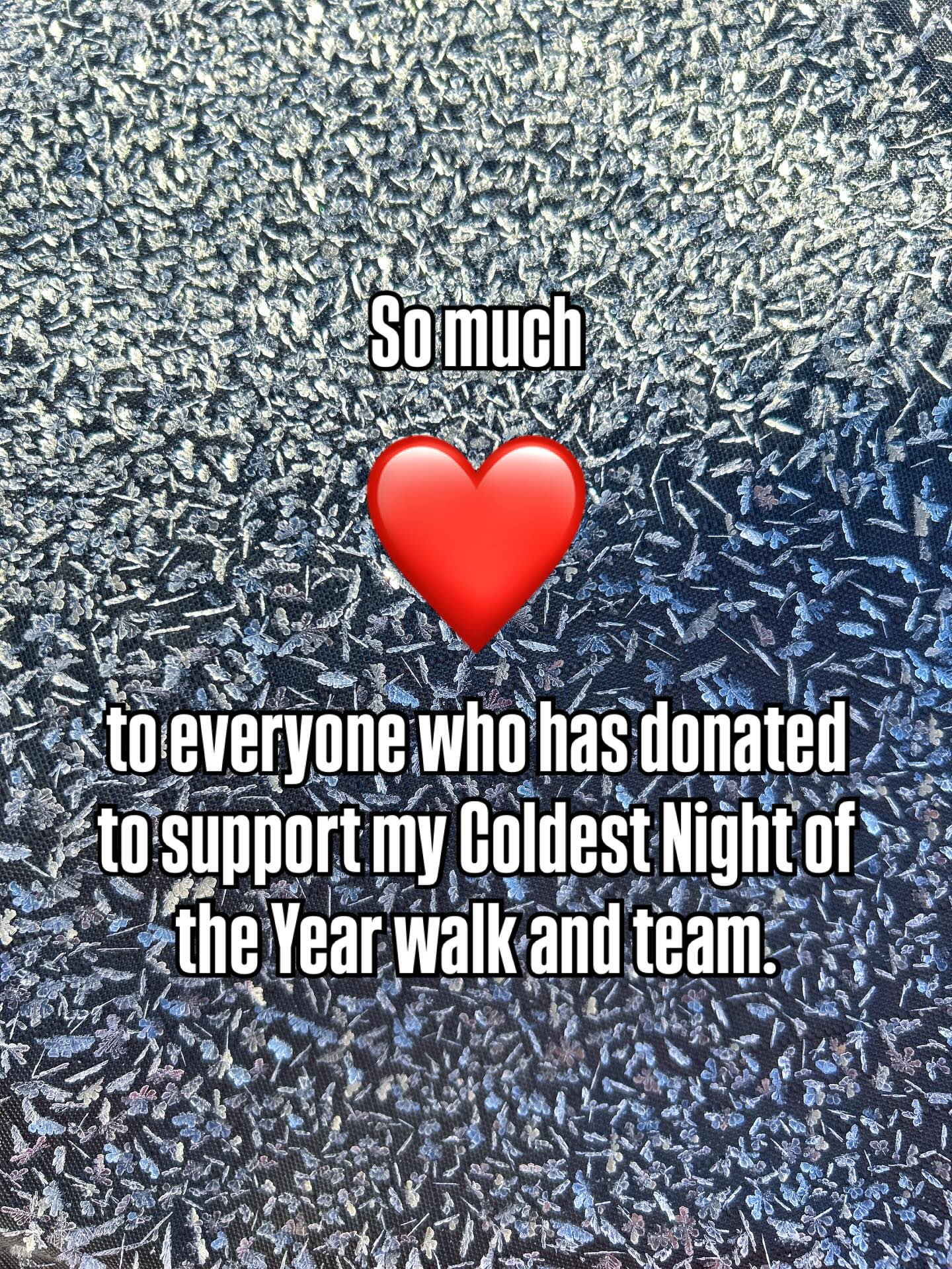 There’s 6 days left to donate to support @cnoyorg and the many Coldest Night of the Year walks across Canada.
I just wanted to thank all those who have supported me and the team I’m part of so far. Together we can all make a difference to help all those facing homelessness and housing insecurity. MUCH LOVE and if you’d still like to help me, visit https://secure.e2rm.com/registrant/FundraisingPage.aspx?registrationID=5568788&langPref=en-CA
