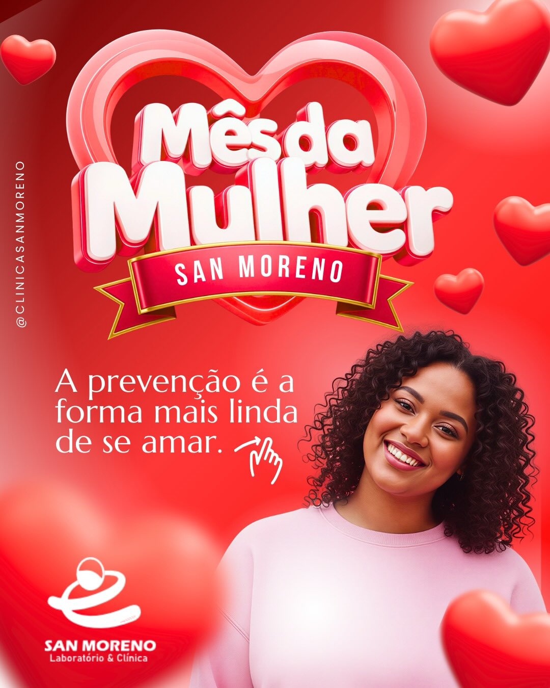 🌸✨ Março é o mês delas — e a Clínicas SAN Moreno preparou condições especiais para você se cuidar como merece! ✨🌸
Neste **Mês da Mulher**, celebramos a sua força, sua beleza e seu bem-estar com **promoções exclusivas** em procedimentos selecionados. 💖
É o momento perfeito para investir em você, elevar sua autoestima e se sentir ainda mais confiante!
📅 Promoções válidas durante todo o mês de março
Porque a prevenção é a forma mais linda de se amar . 💕 #MesDaMulher #ClinicasSANMoreno #Autoestima #CuidadoComVocê