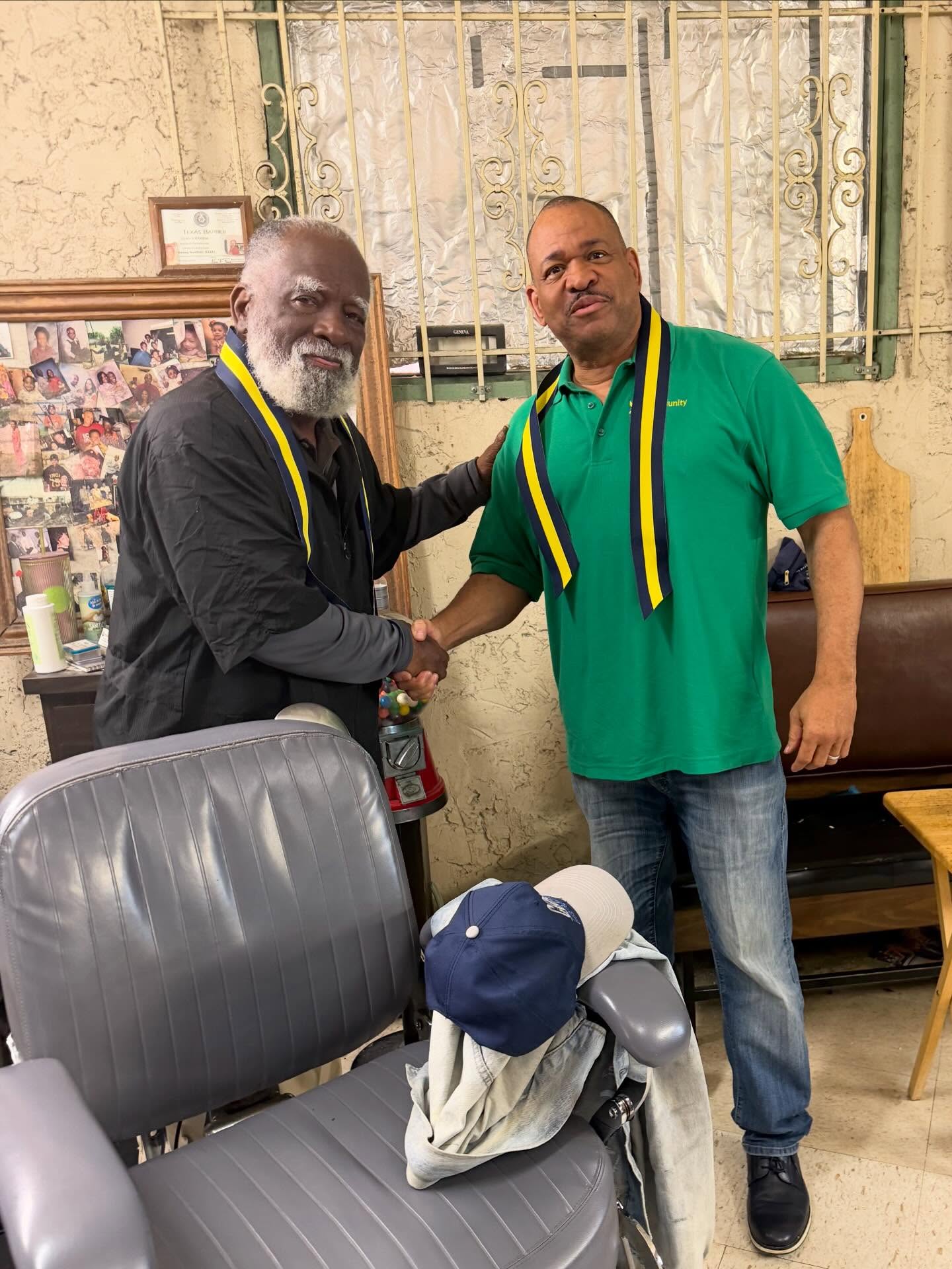 This past Valentine’s Day wasn’t about flowers. It was about investing in our community. 💙💛
Associate Director and retired Dallas police officer, Clarence Lockett, visited Fine Arts Barber Shop, The Cutting Room Barbershop, and Kings of Cuts Barbershop in Fort Worth to keep building relationships between law enforcement and the neighborhoods they serve.