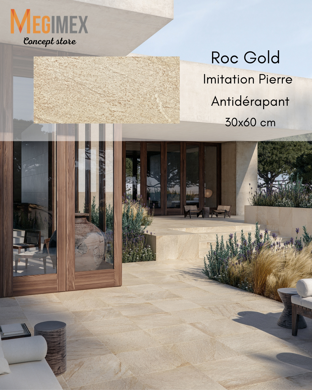 Découvrez le nouveau carrelage Roc Gold
Imitation pierre, finition antidérapante, aux nuances dorées et chaleureuses.
Format 30x60 cm, idéal pour terrasses et espaces extérieurs sécurisés.
Disponible au showroom situé à Sainte-Marie d'Arles, Le Moule.
#Guadeloupe#Showroom#CarrelageExtérieur#Faïence#Construction
#Rénovation#Aménagement#DesignExtérieur#Antidérapant#ImitationPierre