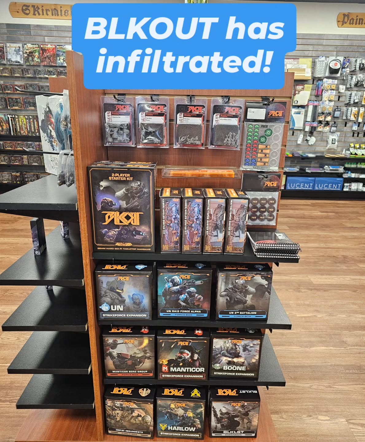 Another new skirmish game has arrived! Take control of an elite tactical squad in this fast-paced, near-future miniatures game. If you're interested, join our Discord and drop into the BLKOUT channel to arrange a demo or stop in the store on Fridays for its scheduled game night.
#flgs #flgc #blkout #miniatures #skirmishgame