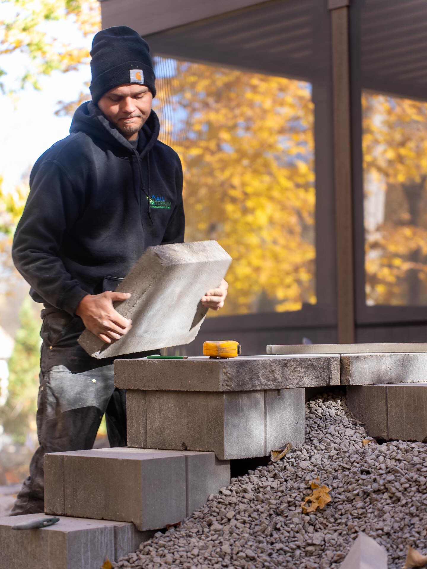 Behind every solid wall is someone willing to carry the weight #AllTerrainLandscaping #TeamBuilt #MinnesotaBusiness