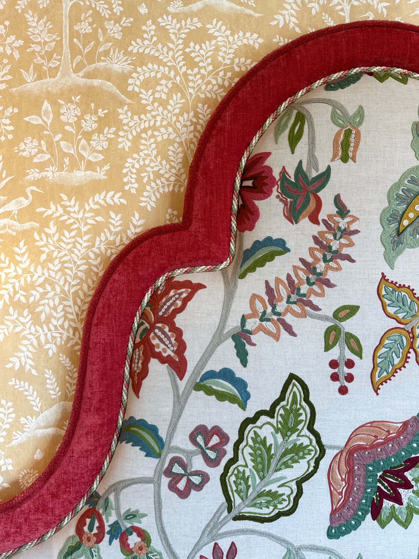 Introducing our Jelly Mould Headboard. Handmade in our North Yorkshire Workshop. Upholstered in Somerton by Colefax & Fowler with a contrasting Palma Edging, a Caterpillar braid and Arlington rope detail 🍃
Available to Buy in our Showroom, to include fitting locally… or get in touch and order your bespoke headboard now!
#petersilkofhelmsley #headboard #colefaxandfowler #upholstery #interiordecor