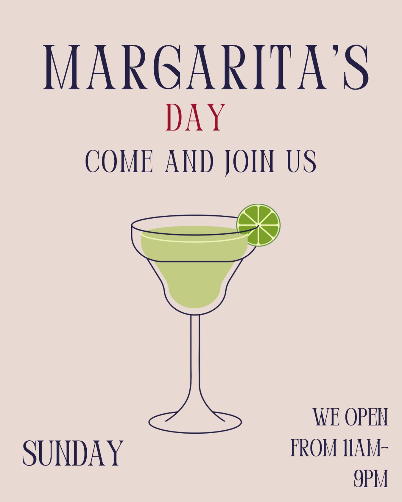 COME AND CELEBRATE! Margarita’s day on Sunday🔥🤩