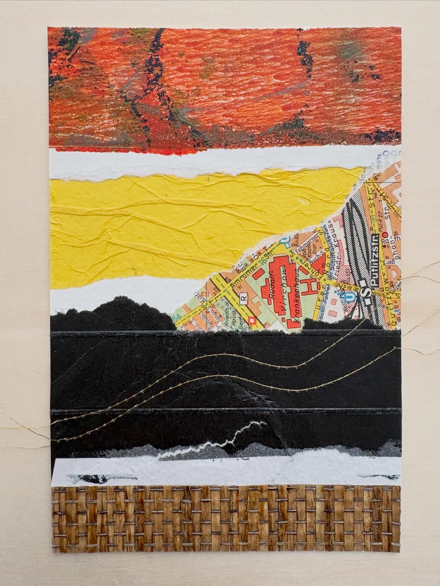 Xray Landscape day 26 @februllage 6x4” mixed media collage on paper #februllage #dailycollage #collageart #collage #jengatz