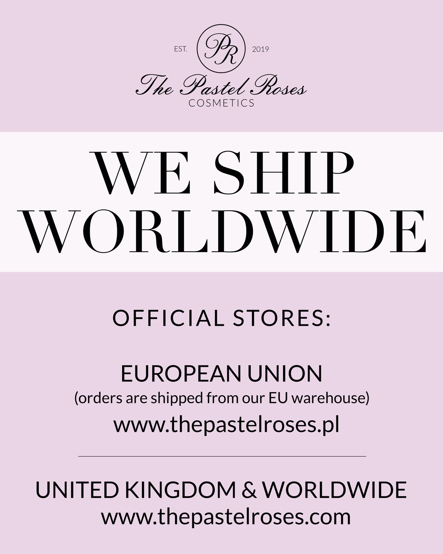 🌍 We Ship Worldwide!
No matter where you are, we’ve got you covered!
Find our official stores:
European Union 🇪🇺
(all orders are shipped from our EU-based warehouse)
www.thepastelroses.pl
UK & Worldwide (inc. USA )🇬🇧 🇺🇸 🌍
Our UK store processes orders for customers around the world - including the USA and other global destinations.
www.thepastelroses.com
#thepastelroses