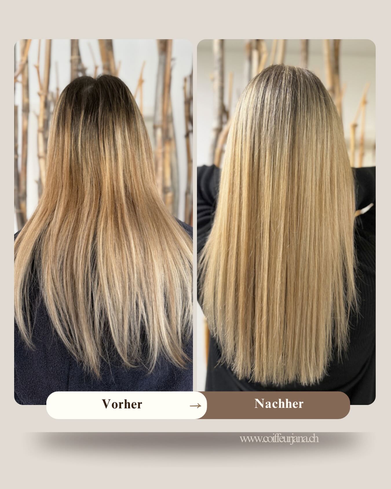 Feine Highlights für ein natürliches, strahlendes Blond. ✨
Mehr Helligkeit in den Längen,
mehr Tiefe am Ansatz,
sanfte Übergänge ohne harte Linien.
Das Ergebnis:
ein harmonisches Farbspiel, das das Haar voller, ruhiger
und sichtbar gepflegter wirken lässt.
Natürlich. Elegant. Zeitlos.
📩 @coiffeurjana_
🌐 www.coiffeurjana.ch
📞 +41 78 261 55 47
#coiffeurjana #schmitten #highlights #blondveredelung #hairtransformation
