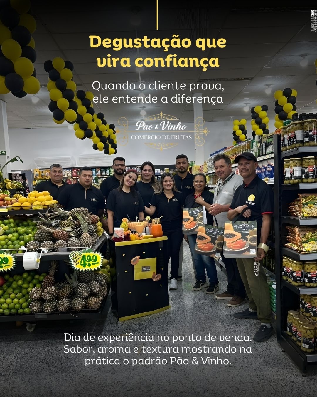Degustação é mais do que oferecer uma prova.
É colocar o cliente cara a cara com a qualidade. 🍈
✨Hoje o Pão & Vinho levou para o ponto de venda uma experiência completa com mamão no ponto certo, bem apresentado e com aquele sabor que confirma o padrão na primeira colherada.
Quando o cliente prova, a decisão fica fácil.
E quando o produto entrega constância, o pedido volta.
Quer fazer seu pedido com agilidade e garantir fruta com padrão de verdade?
Chame no WhatsApp. 📲📍 Ceasa Curitiba – Pavilhão D, Box 248 e 249📲 (41) 99143-6215
#PaoEVinho #PaoEVinhoFrutas #AgenciaBusiness360