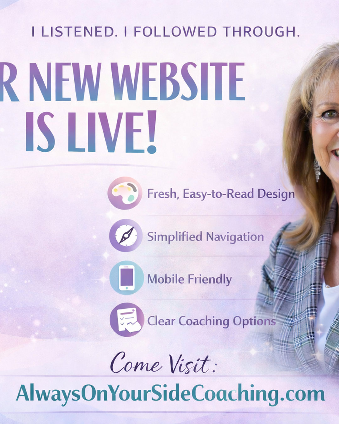 ✨ It’s Here… The New Always On Your Side Website I Listened. I Followed Through. Come See What’s New.