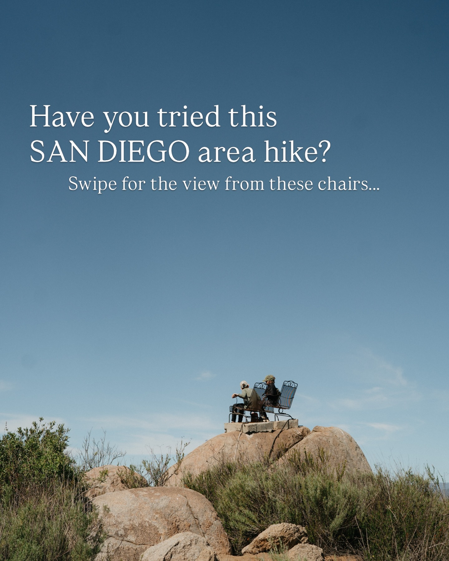 Add this San Diego hike to your spring list!
Clevenger Canyon South West Trail in Ramona, CA is a less popular trail that leads you up to a unique set of chairs. The climb is relatively steep but manageable. Like most area hikes, there is no shade and it gets very hot midday. The trail head does not have bathrooms or water, so plan ahead accordingly.
The boys were so excited about eating their lunch on the chairs and thankfully it wasn’t busy when we were there, even on a weekend. Beyond the chairs there’s another overlook with a bench, if you find the chairs already taken.
With steeper hikes like this, be sure everyone has properly fitting shoes - the decent especially can be hard on the toes if your shoes are too loose or too tight.
Have you hiked this?! Where should we go next?
#hikingsandiego
#outdoorfamilylife
#motherhoodoutdoors
#lifeoutdoors
#BoyMomLife