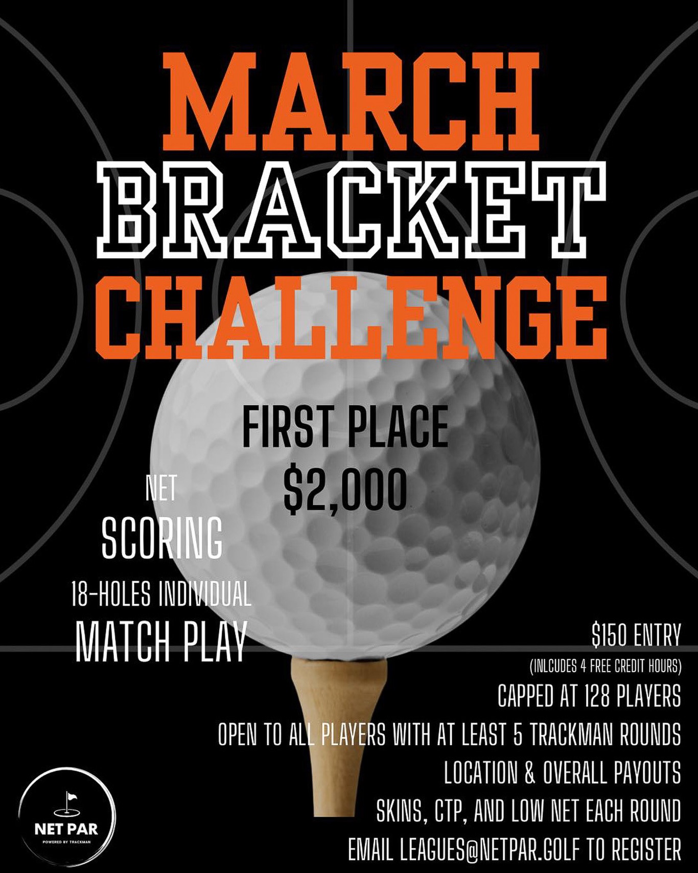 IT'S TIME FOR NET PAR'S MARCH BRACKET CHALLENGE! ⛳
Compete February 27 - March 9 for a chance to win $2,000!
The details:
✔️ Net scoring
✔️ 18-hole individual match play
✔️ One golfer advances and one goes home
Sign up at Net Par or email leagues@netpar.golf to join the fun!
@netpar_golf
