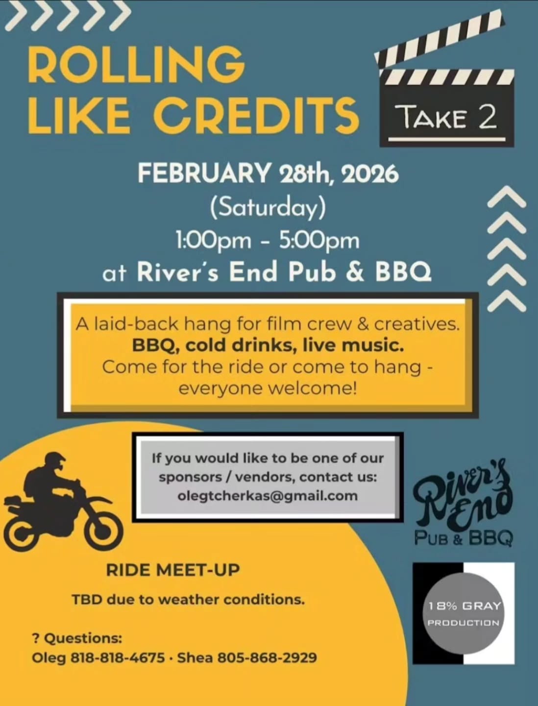 Rolling Like Credits, take II
PLEASE RSVP:
https://partiful.com/e/my43dk7QoQKyhDkL3qWk?c=U5UduuGR