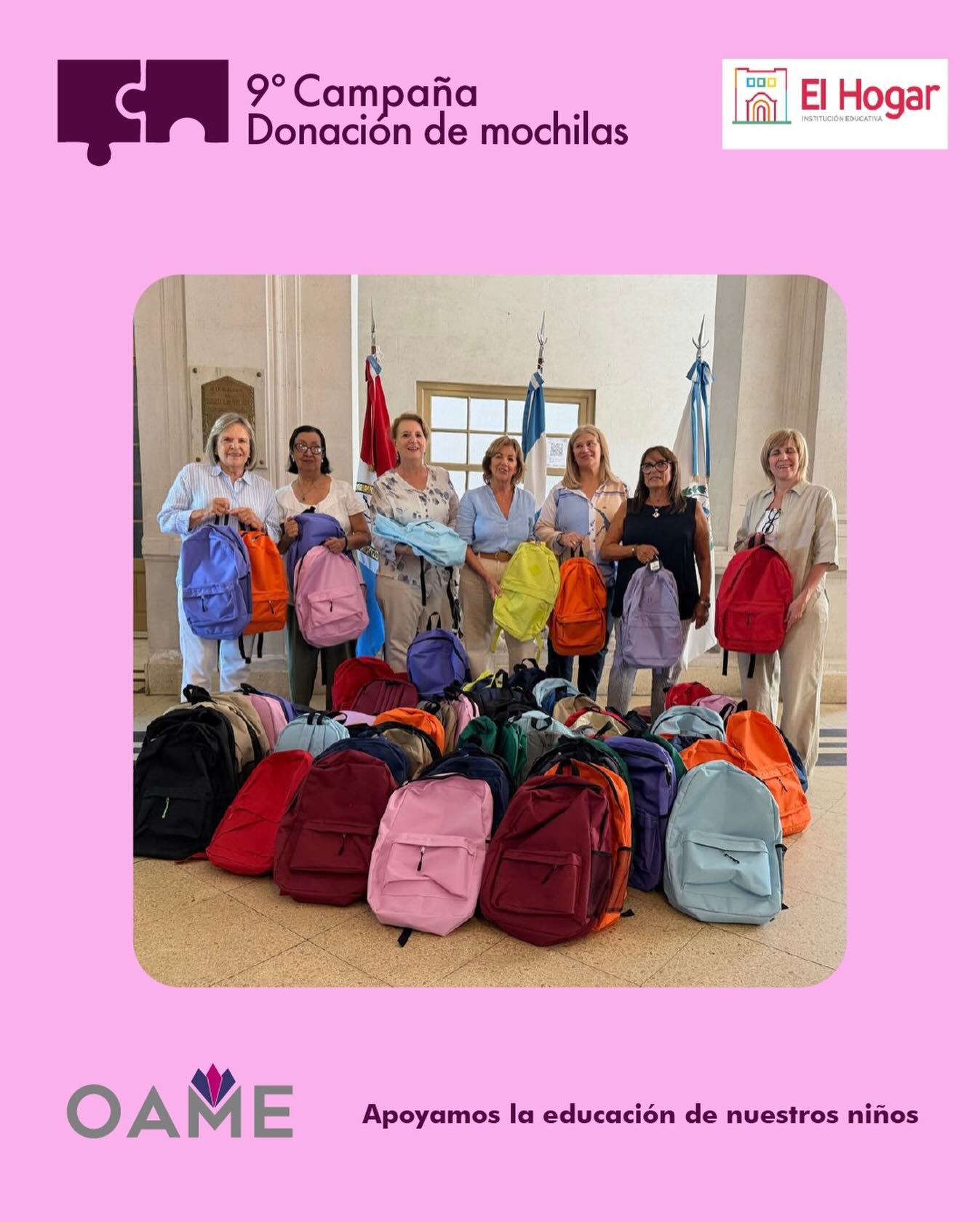 🤩Un año más comprometidas con esta hermosa acción solidaria. ☑️Porque el único modo de generar cambios es generando acciones.
🎒❤️9° Campaña de donación de mochilas para El Hogar de Rosario.
😍DONAR implica un DON, el DON de DAR, dar amor, dar compromiso.
🙌El futuro de los niños lo merecen.
OAME siempre presente en la educación de nuestras infancias.
#SomosOAME
#SolasInvisiblesJuntasInvencibles
