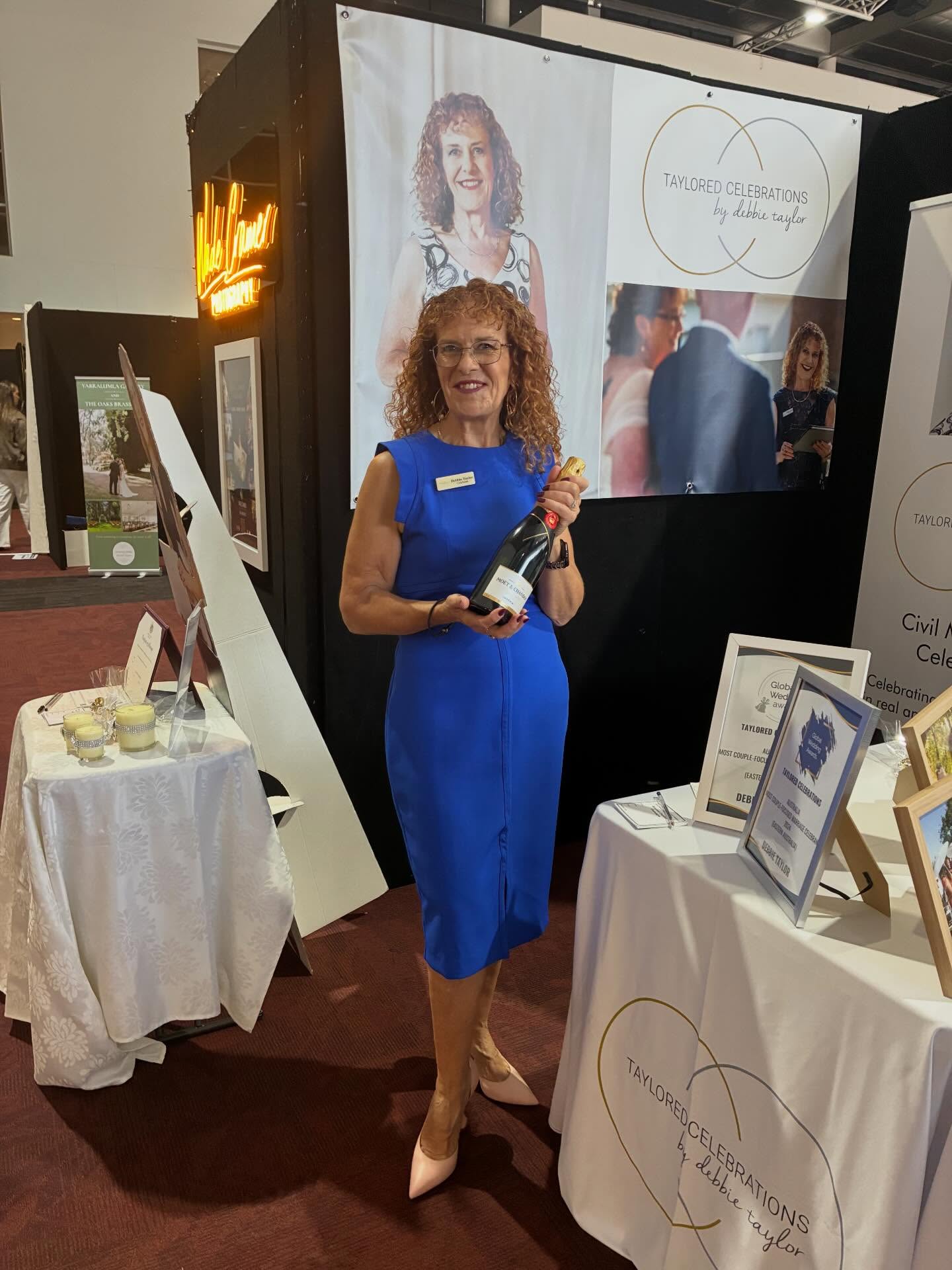It’s open!
Come to the Wedding Expo to chat all things weddings with a great group of vendors. Iv you leave your details with me … you might be the lucky one to win a bottle of Moet.
#tayloredcelebrations #canberraweddings #canberraweddingcelebrant #canberracelebrant #canberramarriagecelebrant