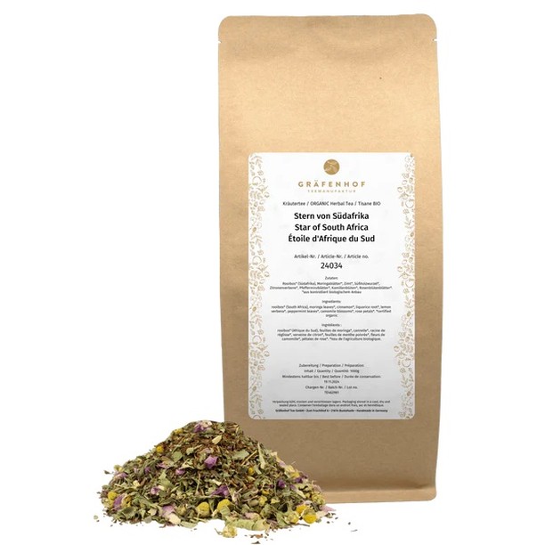 Stern von Südafrika
Kräutertee / süßlich / frisch
jetzt in unserem neuen Onlineshop www.wellness-shop.store