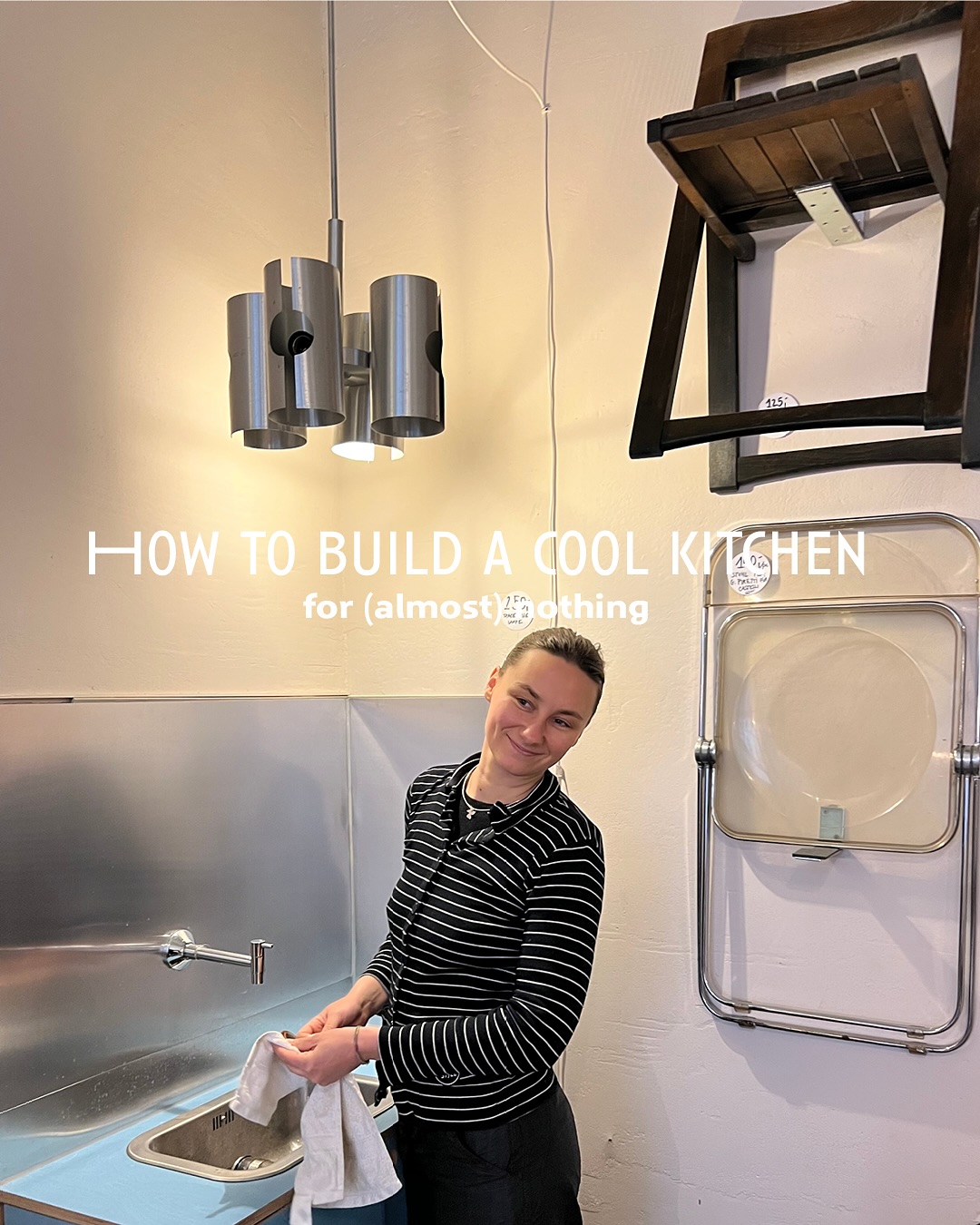 My blue kitchenette almost cost me nothing!!
Second-hand METOD cabinets, free multiplex boards, a little bit of cutting and voilà!!
I didn’t have much choice when it came to the color since everything was free, but I actually love the combination of stainless steel and this light blue.
What do you think?