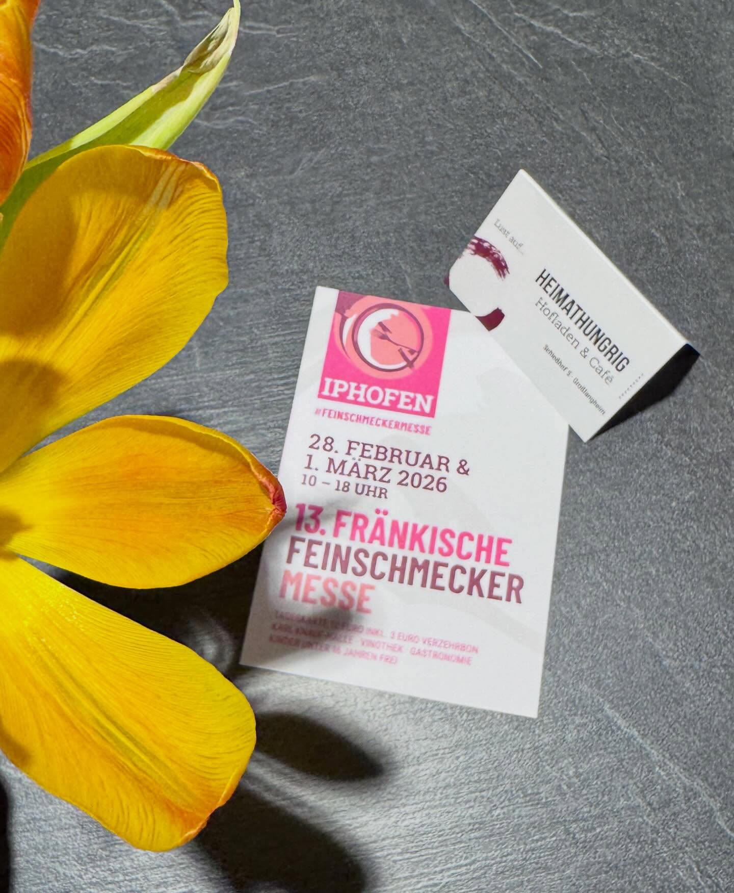 Ihr findet uns vom 28.02.2026 - 01.03.2026, 10:00-18:00 Uhr auf der 13. Fränkischen Feinschmecker Messe.
Kommt gerne vorbei! Wir freuen uns auf euch!