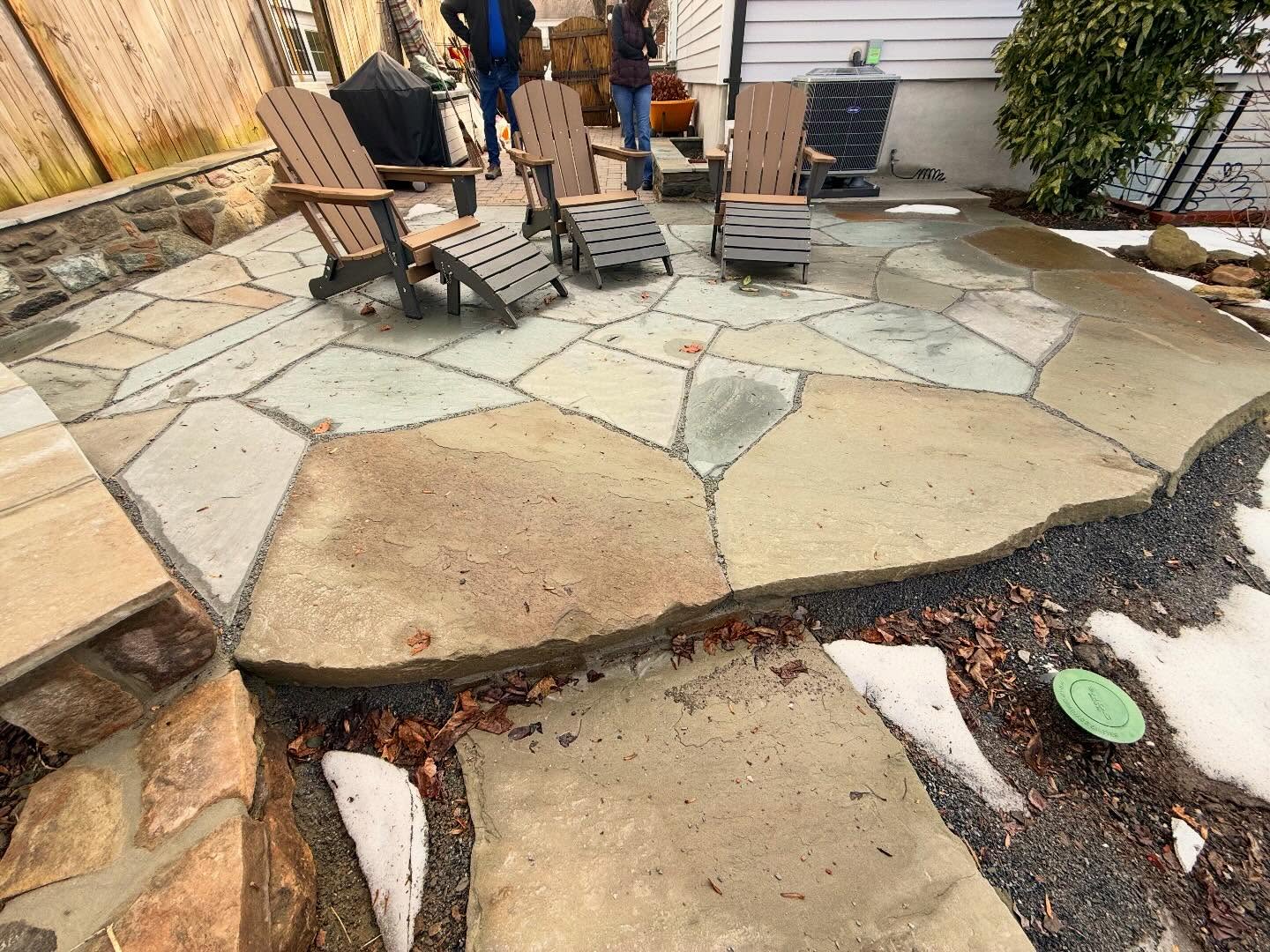 Natural PA irregular flagstone patio.