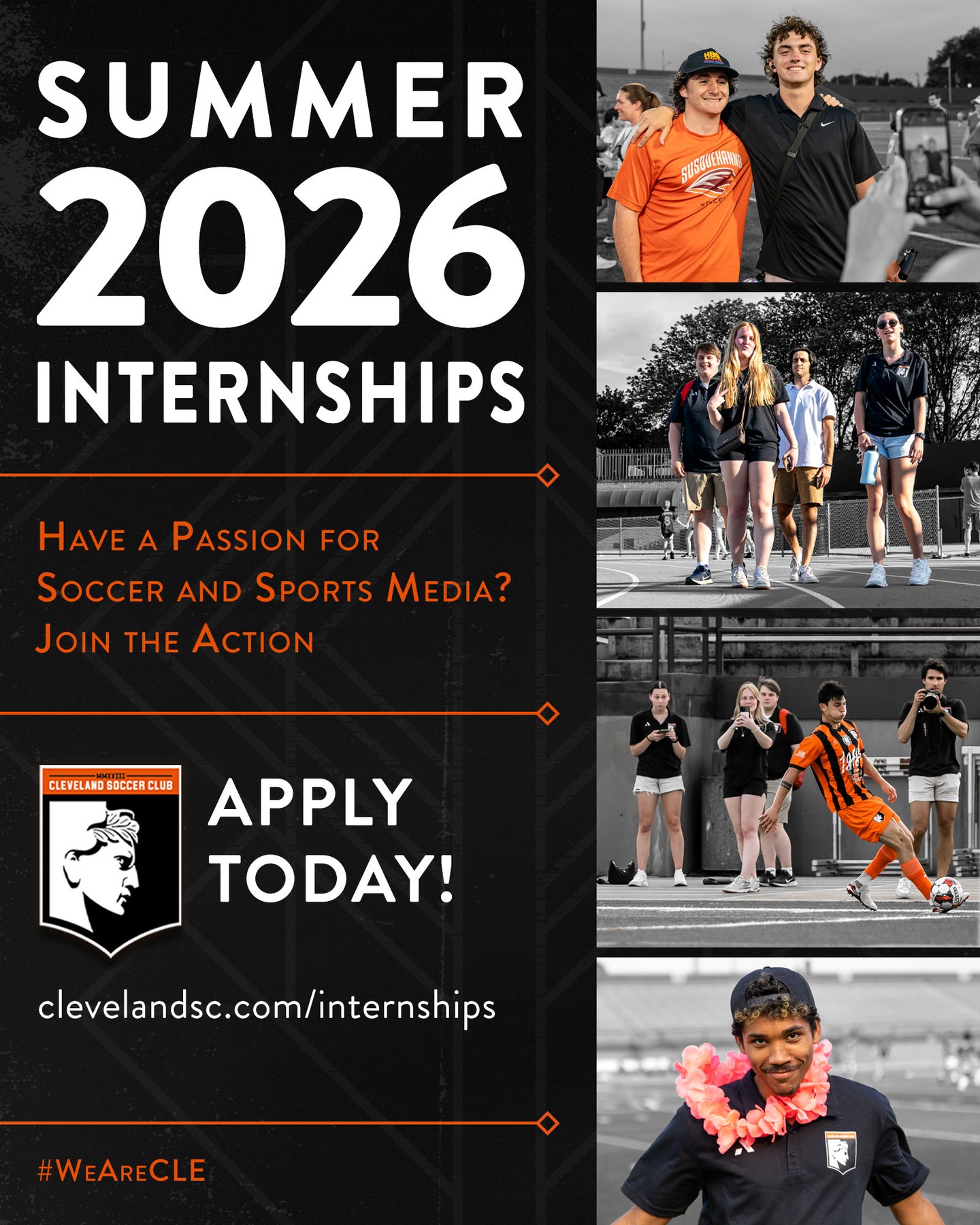 Summer 2026 Internships are live at Cleveland SC.
Create. Film. Design. Operate. Tell the story. Be part of what never quits.
Apply now
clevelandsc.com/internships
#WeAreCLE