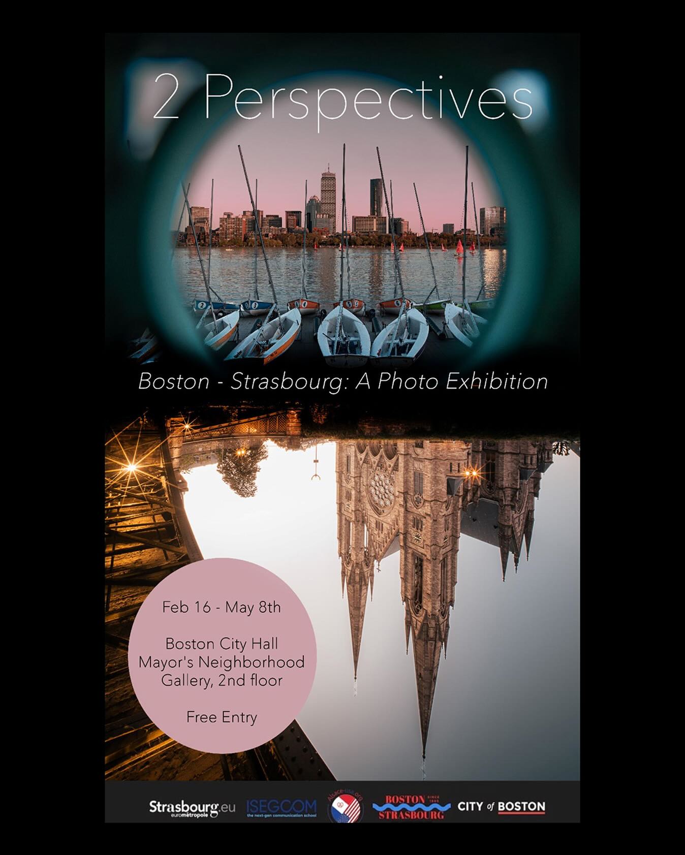 2 Perspectives photography exhibition is on view until May 8th at Boston City Hall #bostonstrasbourg #bssca #photoexhibition #photography