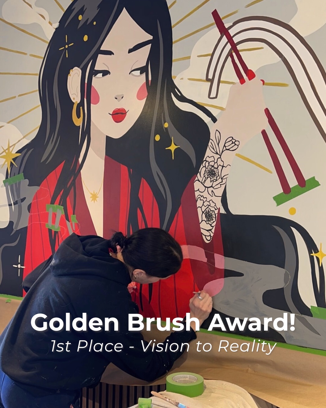 AHHHH I won a freaking Golden Brush Award!!! 🏆❤️❤️❤️
And it’s all because of you guys!
The TROOPS really came together for this one. Friends voted, friends’ friends voted, families voted. I truly could not have done this without every single one of you.
Painting murals brings me so much joy, and to have a piece I’m incredibly proud of recognized like this means the world to me.
But honestly…I just have the BEST community. I don’t take that lightly.
Okay, I need to stop before I get emo and cry 😭
Thank you times a million. Love you all. Time for the next wall. 🖤
#zibra #goldenbrush #awardwinning #awardwinningmural #denvermural