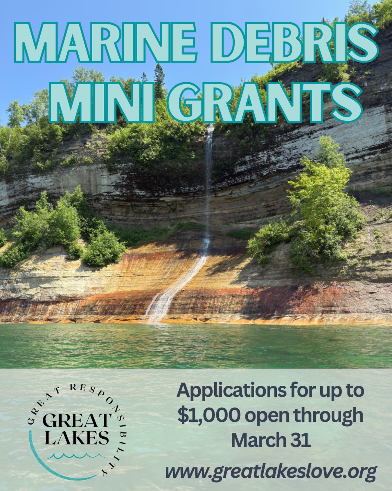 We are excited to offer Marine Debris Mini Grants of up to $1,000 to support community-driven projects that reduce marine debris at its source and increase public awareness across the Great Lakes watershed.
This program is designed to empower schools, nonprofit organizations, and community groups, to implement creative, practical, and impactful projects that prevent litter and plastic pollution from entering waterways. Funded projects should focus on education, behavior change, and upstream solutions, helping communities understand their role in protecting the Great Lakes and inspiring long-term stewardship. Visit www.greatlakeslove.org (link in bio) for more information!