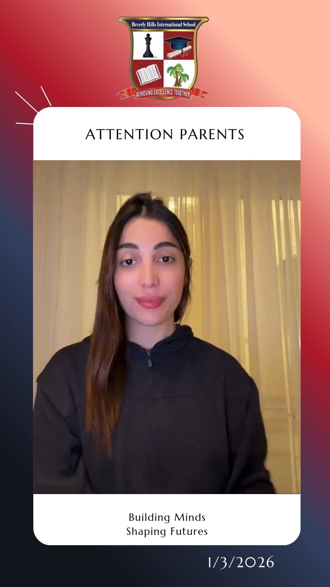Loud sounds can cause worry for children.
Our School Counselor, Mrs. Miguelle, shares helpful guidance for parents on how to reassure, support, and talk with their children during stressful moments.
Together, we keep our children calm, safe, and supported.
#BHIS #SchoolCounselor #ParentGuidance #StayCalm #EmotionalSupport