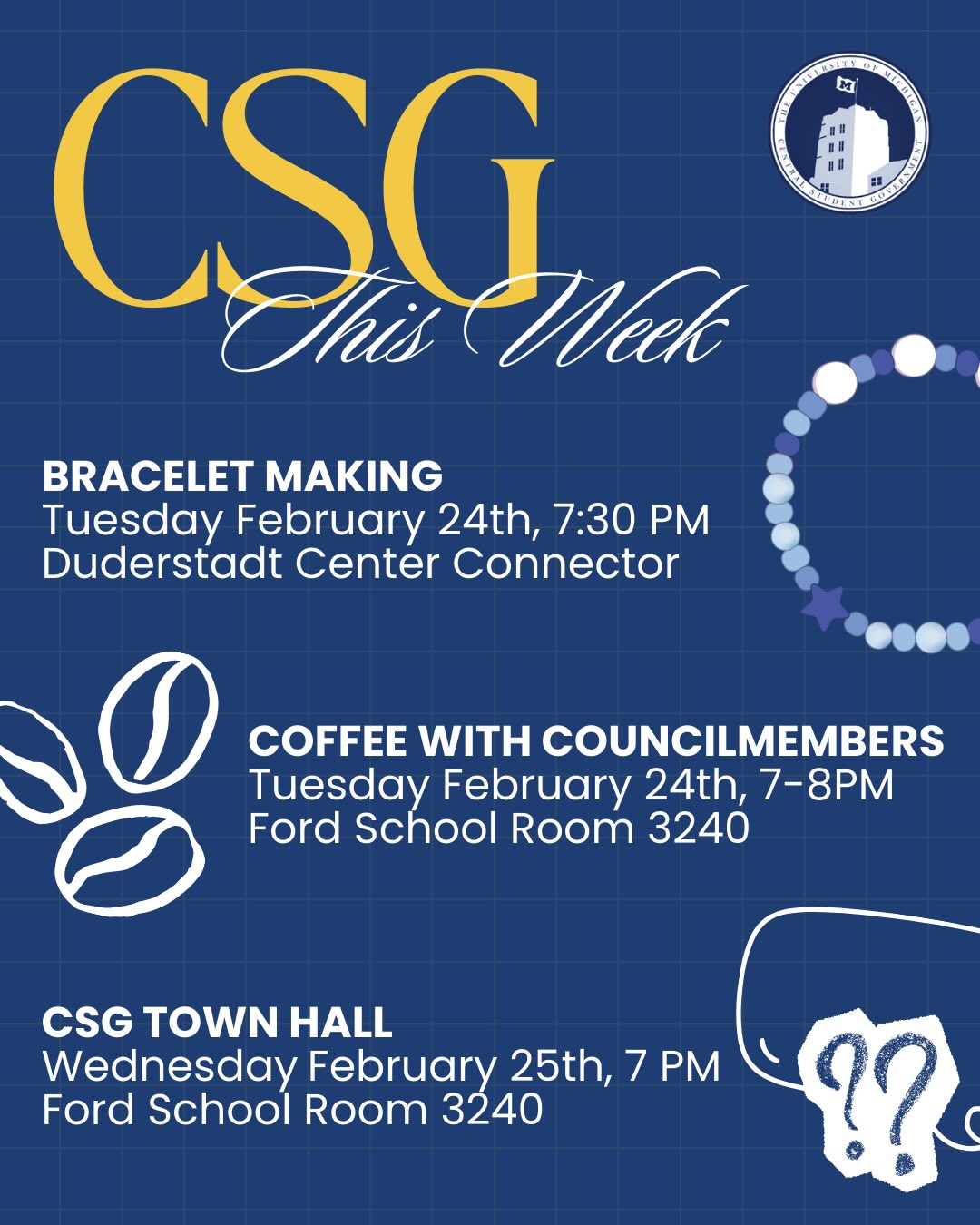 What’s happening in CSG this week!