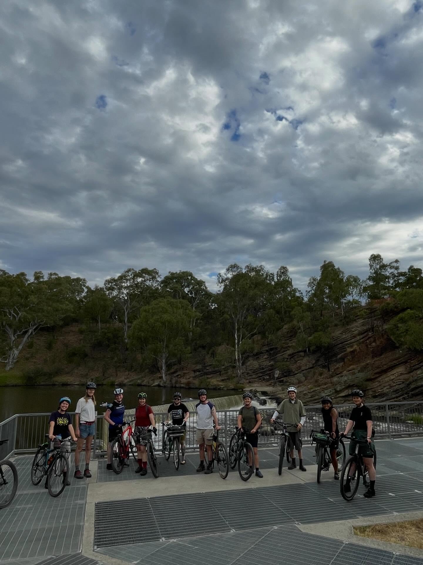 After a small rain break, we’re back on! See you tomorrow (Wednesday) at the darling garden rotunda, 6:15 for 6:30 roll out. No drop, friendly ride. Bring lights and a lock in case we decide to have dinner after.