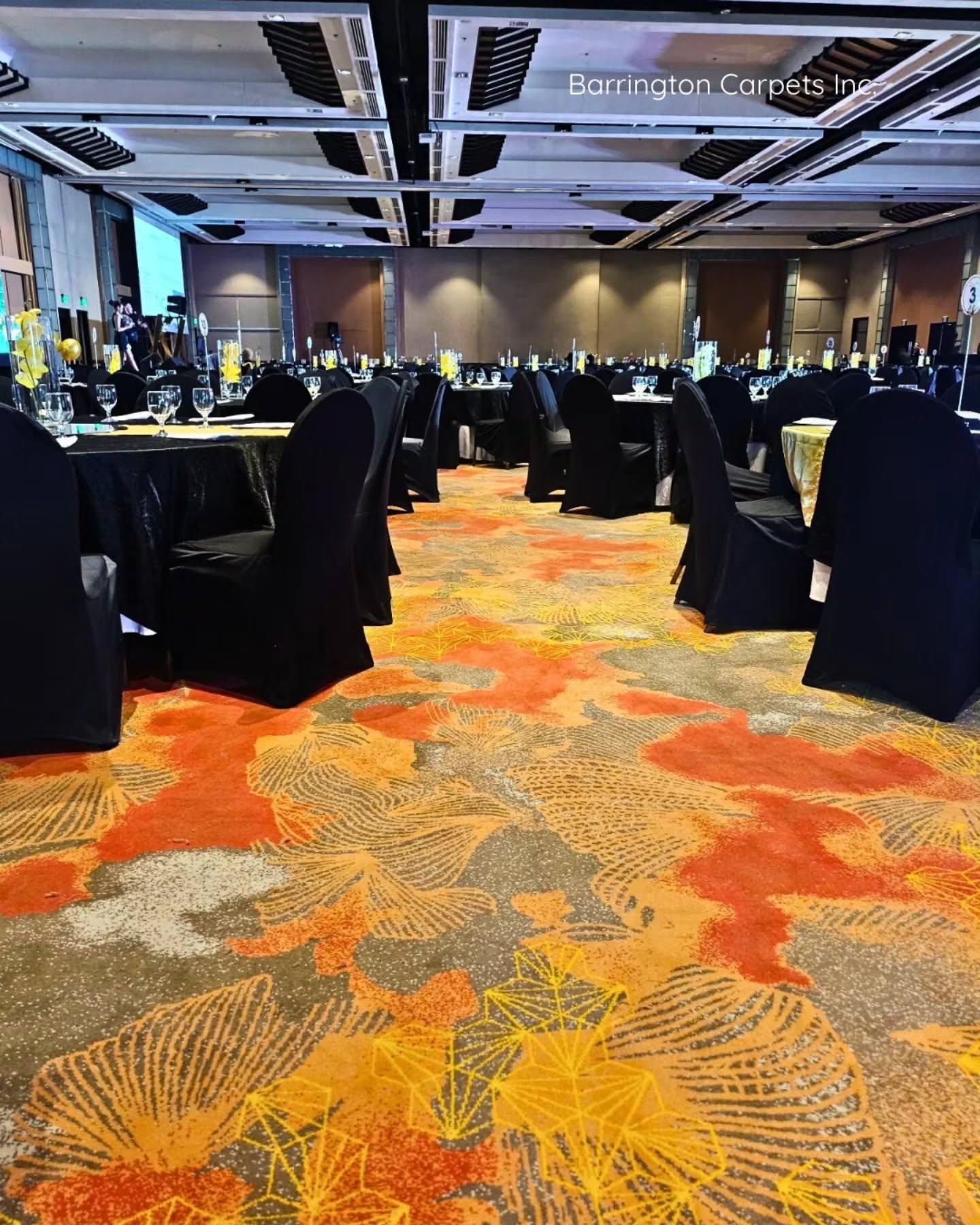 Step into a space where art meets atmosphere. 🌿✨
This vibrant carpet blends warm reds, burnt orange, and soft greys with delicate golden linework—creating a welcoming foundation that feels both elegant and alive. Perfectly set beneath a refined banquet setting, it adds warmth, movement, and a touch of modern sophistication to every gathering.
Got carpet dreams? Let’s make them happen—send us a message!
#HospitalityDesign #BroadloomCarpet #InteriorDesignPH