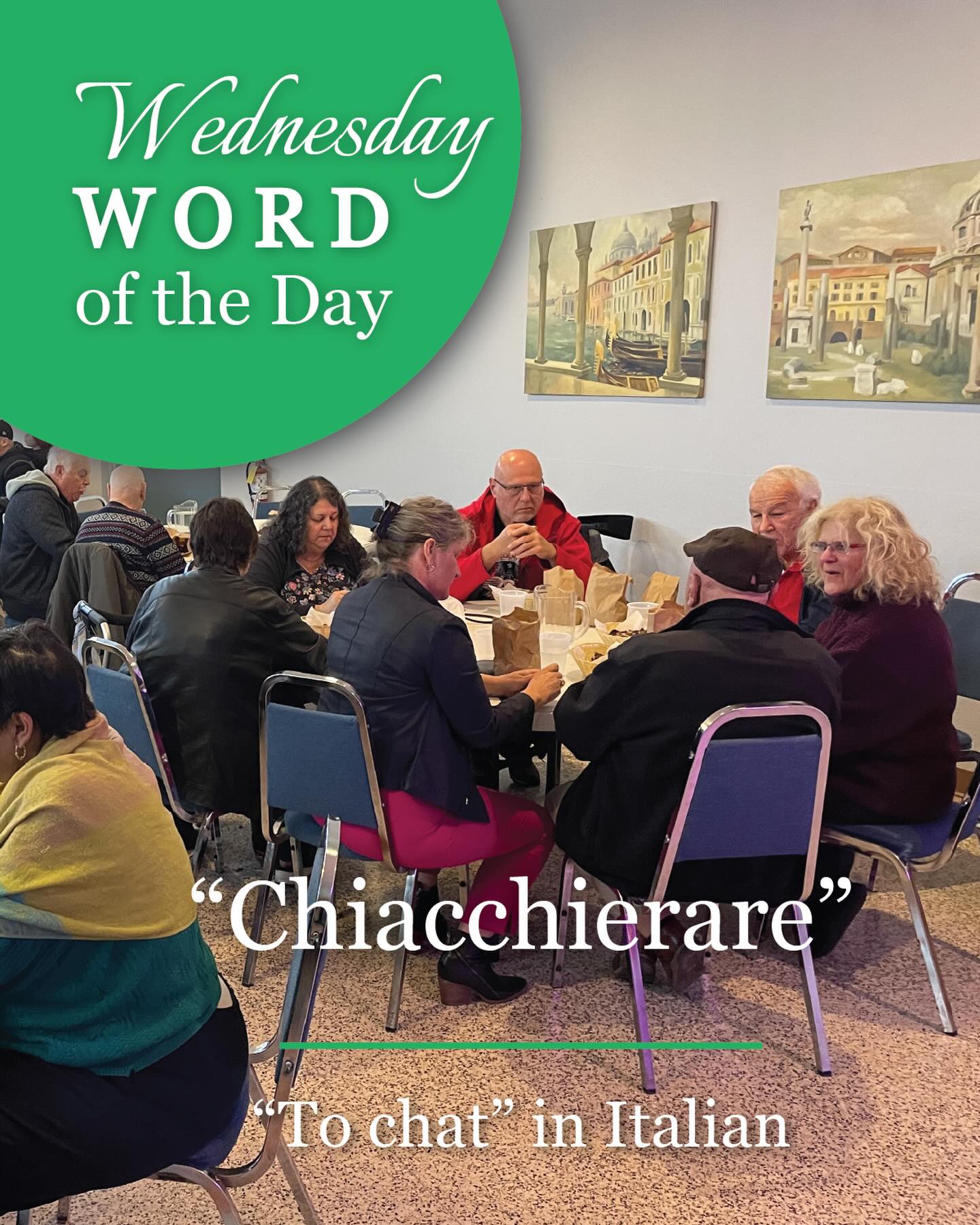 🇮🇹 Wednesday Word of the Day: Chiacchierare
Translation: To chat
Those long conversations that make time fly — especially over coffee or wine.
#WednesdayWord #ItalianWordOfTheDay #Chiacchierare #ItalianMoments #CoffeeTalk