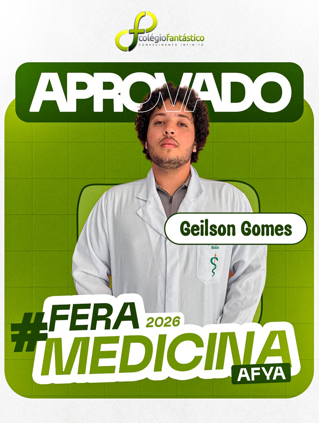 Celebramos mais duas grandes conquistas que refletem dedicação, constância e propósito:
🎓 Geilson Gomes, aprovado em Medicina – Afya (2026)
🎓 Gustavo Ferraz, aprovado em Farmácia – Anhanguera (2026)
Cada aprovação é a confirmação de um caminho construído com esforço, orientação e compromisso com o futuro.
Seguimos formando alunos preparados para ir além, com conhecimento, responsabilidade e visão de futuro.