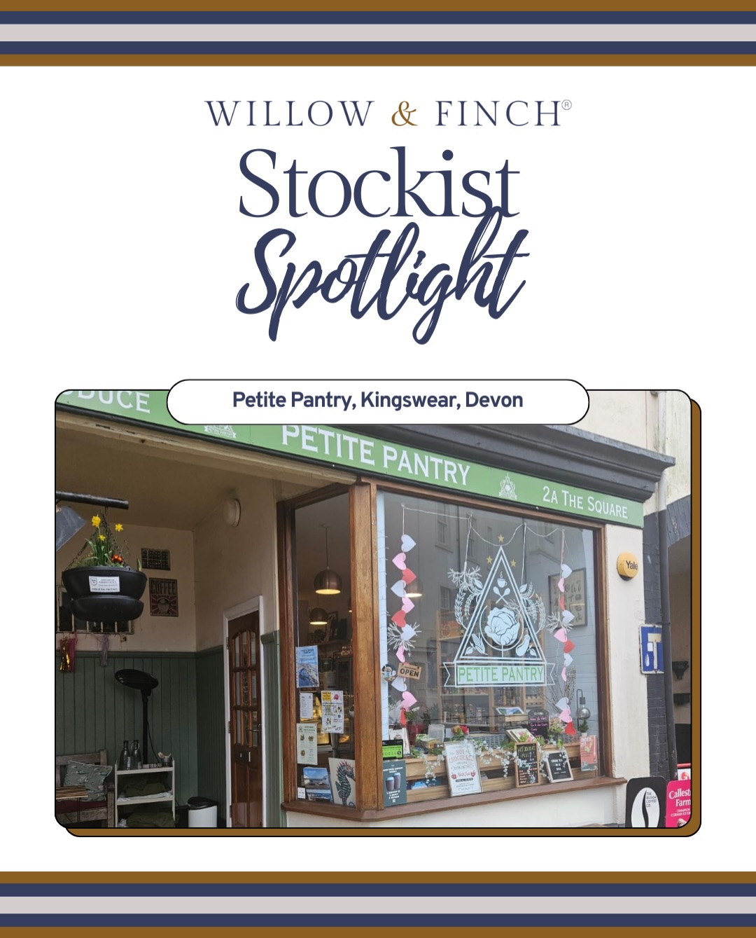 You’ll now find @willow_and_finch at @petitepantrykingswear – a lovely little spot that champions good ingredients and independent producers. Just our sort of place.
If you’re nearby, pop in for coffee and a cookie (or two!)
If you run a coffee shop, deli or farm shop and would like to stock our range, get in touch to register as a trade stockist – we’d love to hear from you.