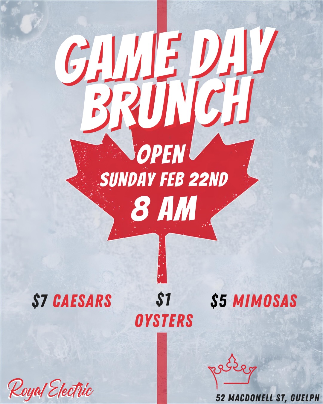 🇨🇦🏒 GOLD MEDAL MORNING 🏒🇺🇸
Canada vs USA. Olympic Gold.
We’re opening EARLY at 8AM so you don’t miss a second of the action 👏
Wear your red & white, bring your loudest cheer, and let’s go for gold together 🥇🔥 There’s no better way to spend your morning!
#TeamCanada #GoldMedalGame #royalelectric #downtownguelph #guelpheats