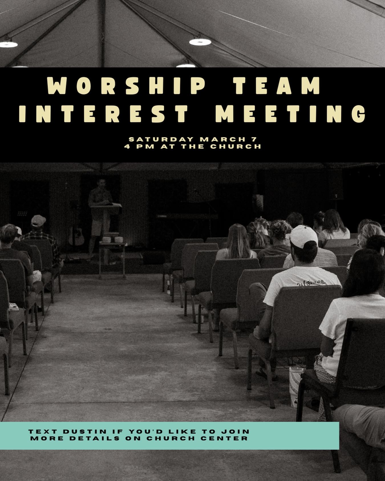 Calling all musicians and vocalists out there who are ready to use their gifts to glorify God! Please come join us on Saturday night to hear more about the team’s vision, and to just have some good time worshiping our Lord together in spirit and in truth. Message us here too for more info!