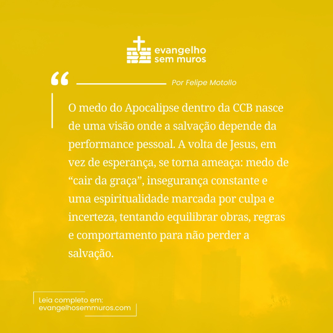 Quando entendemos que a obra é de Cristo, a volta de Jesus deixa de ser terror e se torna esperança. O Rei vem ,não para condenar os que creem, mas para consumar a redenção e fazer novas todas as coisas. “Ora vem, Senhor Jesus.”
🔗Leia completo em: https://www.evangelhosemmuros.com/