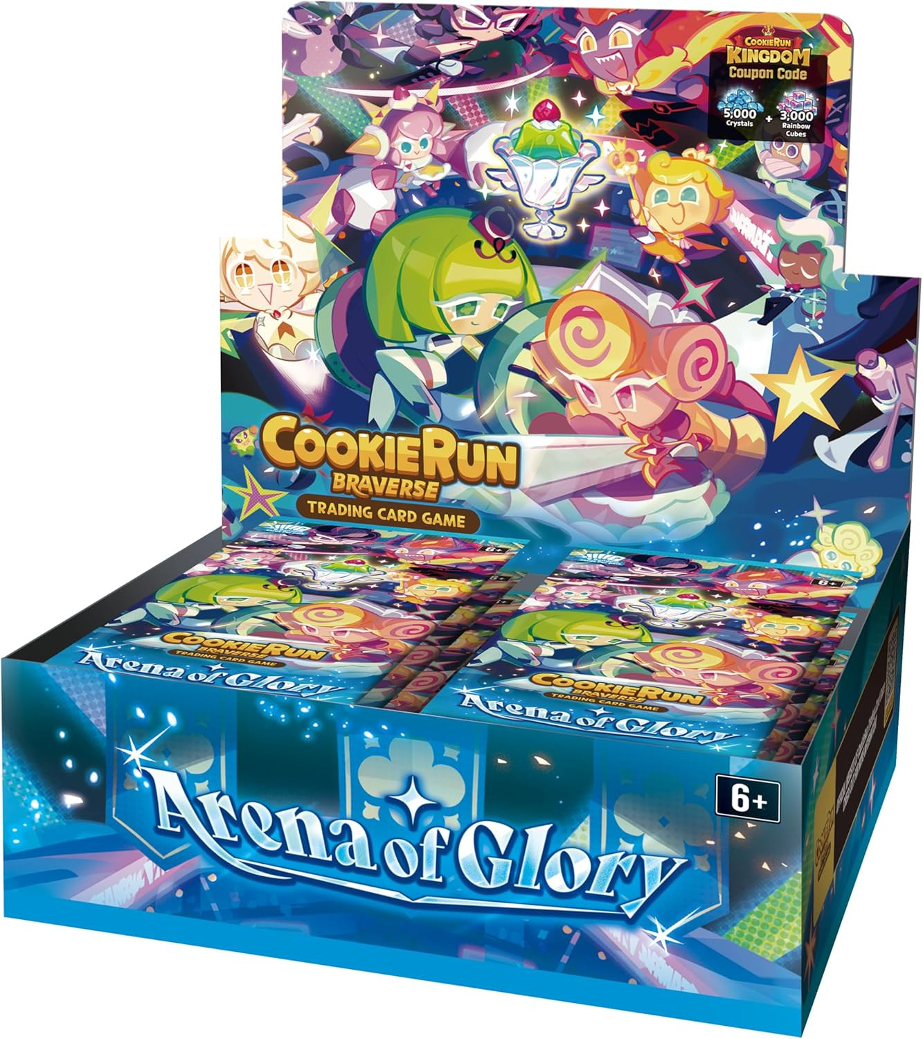 CookieRun Set 3: Arena of Glory Booster Box is here — 28 boosters, 3 box toppers, exclusive promo packs and a shot at a serialized Longan Dragon! Only a few in stock. Link in Bio #CookieRun #TCG #BoosterBox #CardCollecting #TradingCards